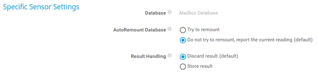 Specific Sensor Settings
