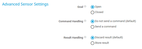 Advanced Sensor Settings