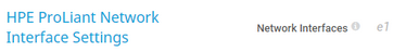 HPE ProLiant Network Interface Settings HPE ProLiant Network Interface Settings