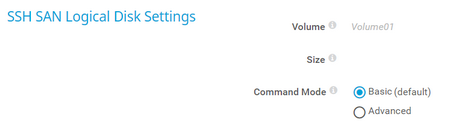 SSH SAN Logical Disk Settings SSH SAN Logical Disk Settings