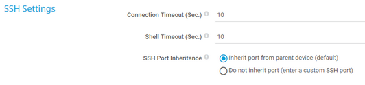 SSH Settings SSH Settings